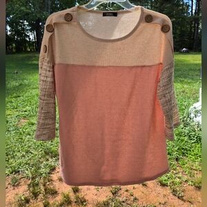 Women's Colorblock Button-Detail Top